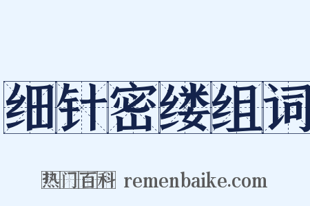 细针密缕组词是什么意思的图片